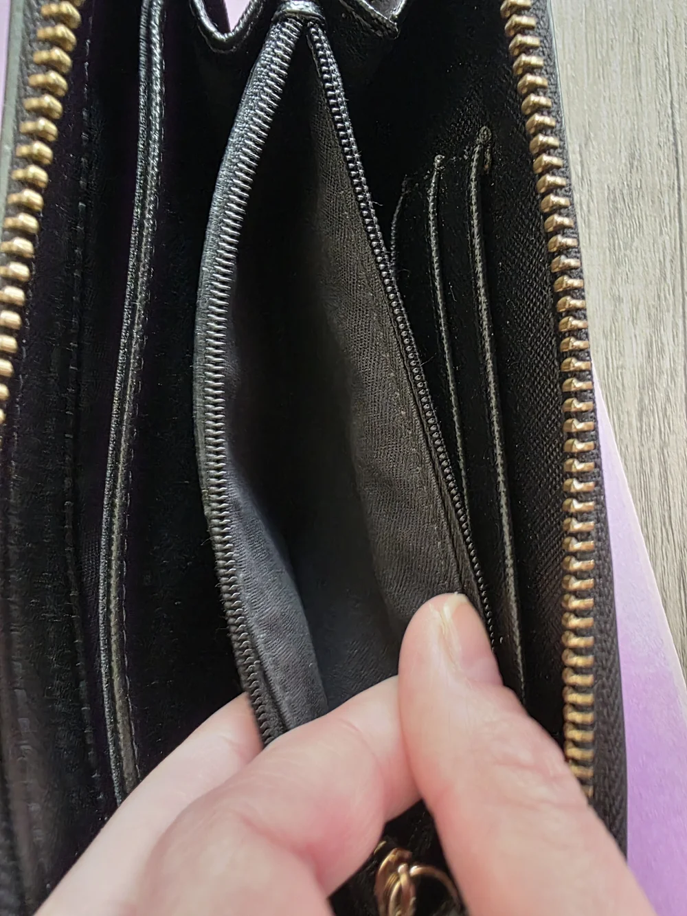 Fossil Black Leather Wristlet Wallet